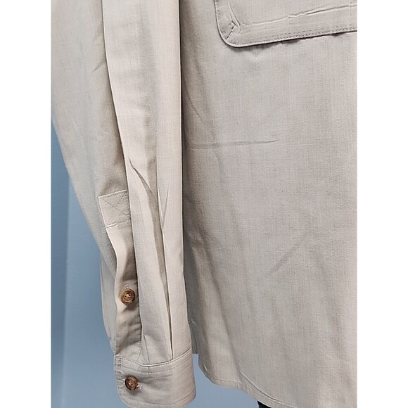 Orvis Mens Medium Long Sleeve Khaki Fishing Shirt Mesh Lined Vented Back - Picture 5 of 16